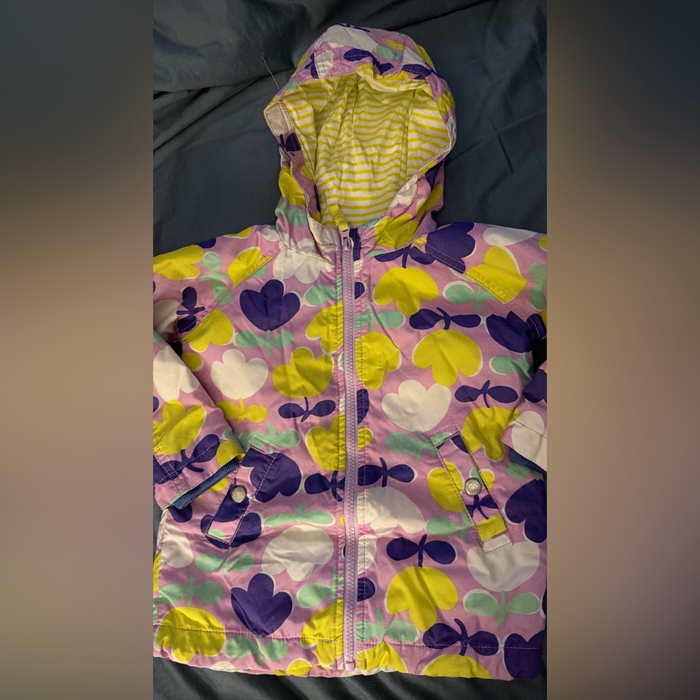 Mini Boden Purple and Yellow Kids Raincoat